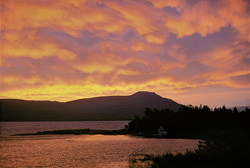 Dramatic sky and approaching storm over Naknek Lake in Katmai, Alaska