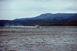 Fascinating float plane on the Brooks River in the remote Katmai National Park in Alaska