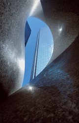 Las torres gemelas de la Deutsche Bank en Frankfurt desde una perspectiva inusual