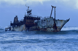 Wreck of the Meisho Maru 38 at treacherous Cape Agulhas