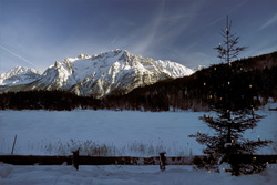 Festive Christmas Time at the Idyllic Lautersee in Mittenwald, Bavaria