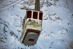 Spectacular ride with the Karwendel cable car gondola in Mittenwald, Bavaria