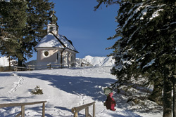 Romantic Christmas Chapel in the Bavarian Mountains