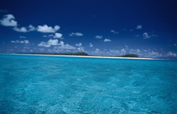Fascinating Lagoon on Midway Atoll with Diverse Color Play