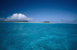 Südsee-Idylle: Türkisblaue Lagune vor Midway Atoll im Pazifik
