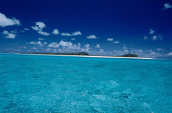 Tropical South Sea Atmosphere at Midway Atoll with Crystal Clear Water and White Sandy Beaches