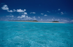 A paradisiacal lagoon on the remote Midway Atoll in the North Pacific