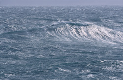 Sturm mit hohen Windgeschwindigkeiten und Wellenhöhen an der Südspitze Afrikas