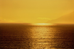 Fascinating sunset mood at Walker Bay in South Africa