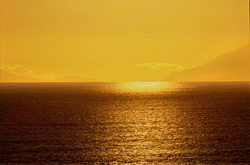Romantic Sunset in the Walker Bay, South Africa