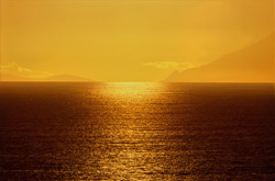 Magical sunset over Walker Bay in the Western Cape