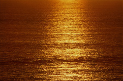 Romantic sunset over Walker Bay in South Africa