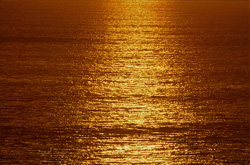 Magical sunset over Walker Bay in South Africa