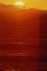 Fascinating sunset at the Walker Bay in South Africa