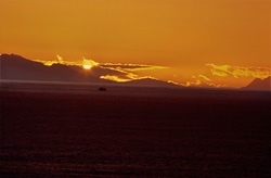 Romantic Sunset at Walker Bay in South Africa