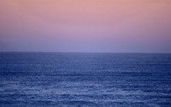 Magical evening light over Walker Bay in South Africa