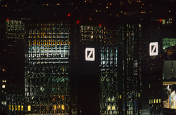 Fascinating Deutsche Bank Twin Towers in Frankfurt at Night