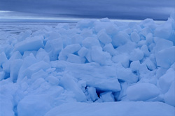 Unique pack ice landscape at Cape Anne in Canada
