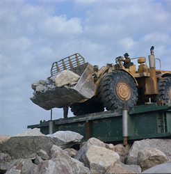 Storm warning at the North Breakwater in Richards Bay, South Africa - Protective measures against strong breakers