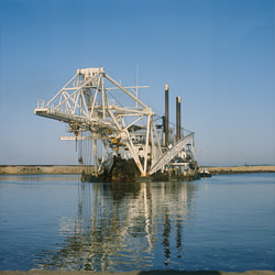 Majestic Cutter Suction Dredger in Action at Richards Bay Harbour, Natal, South Africa