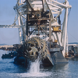 An impressive view of the cutting head of a Cutter Suction Dredger in Richards Bay